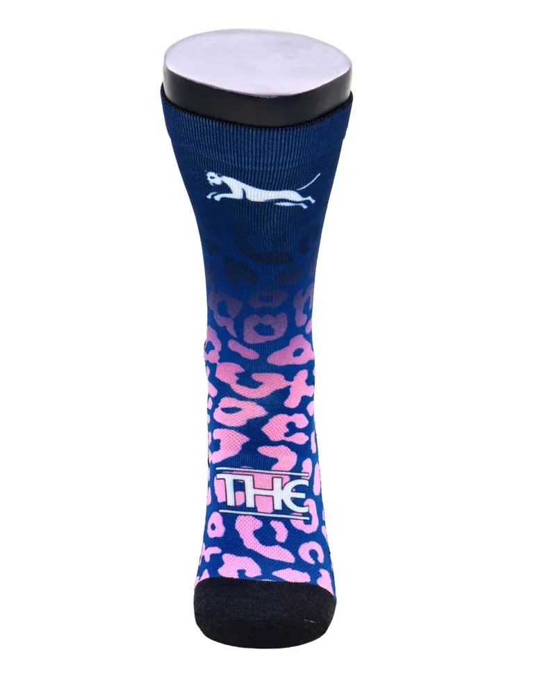 Blue Leopard Running Socks
